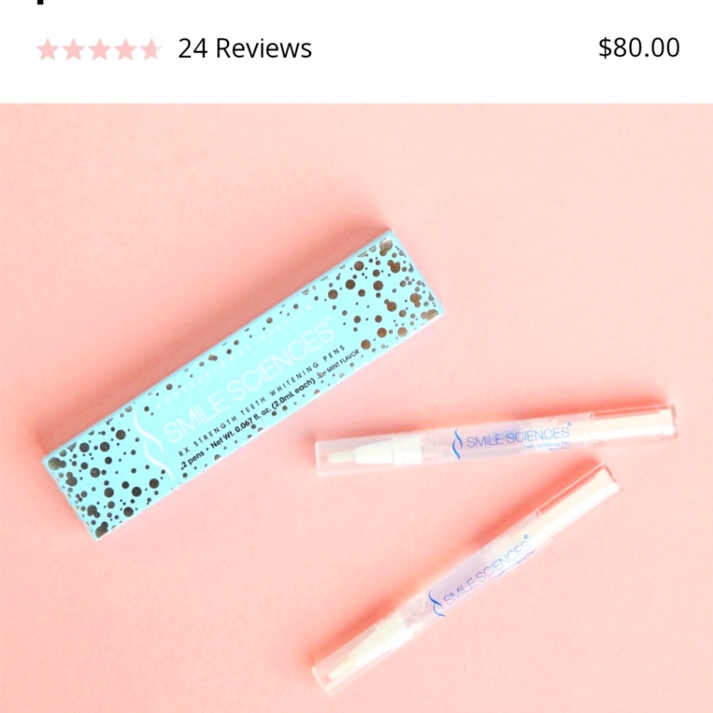 NWOT 2 Sealed Smile Sciences Mint RX Strength Teeth Whitening Pens